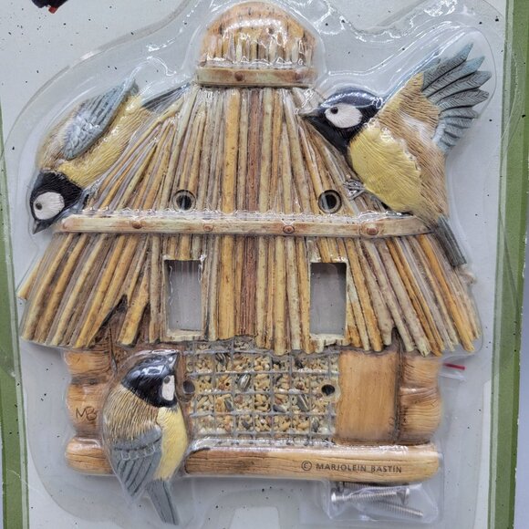 Hallmark Birdhouse Light Switch Cover Plate Gold Finch Bird Feeder - Picture 2 of 6